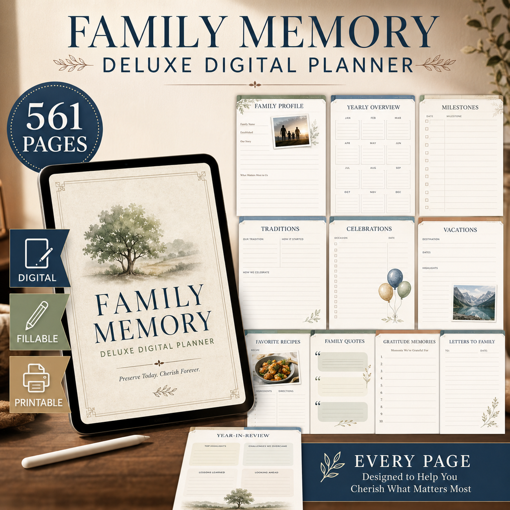 Family Memory Deluxe Digital Planner and Keepsake Book listing image 8 of 10