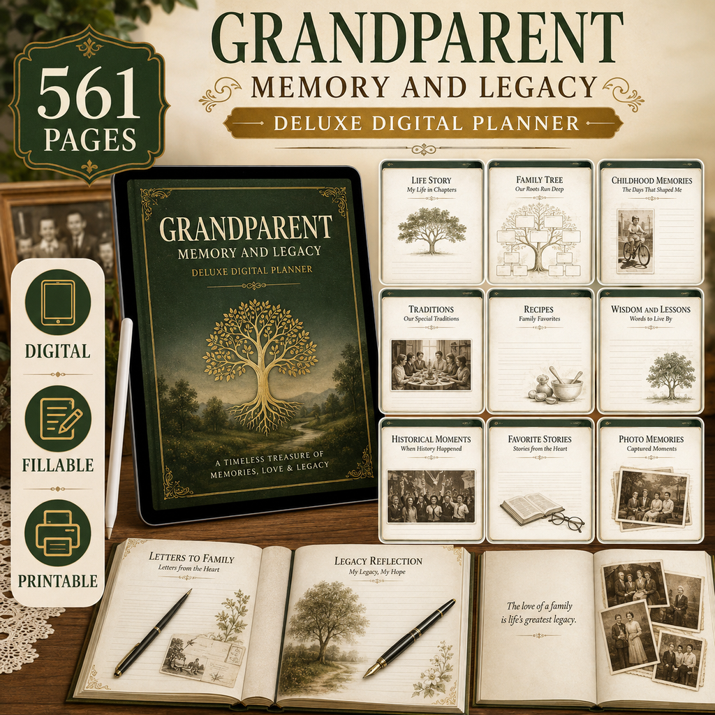Grandparent Memory and Legacy Deluxe Digital Planner listing image 9 of 10