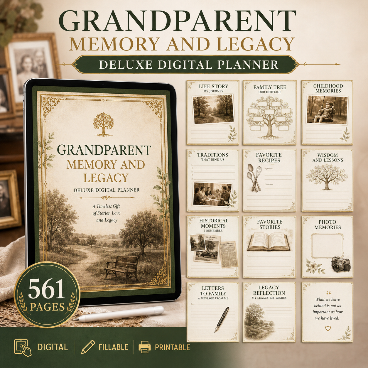 Grandparent Memory and Legacy Deluxe Digital Planner listing image 10 of 10