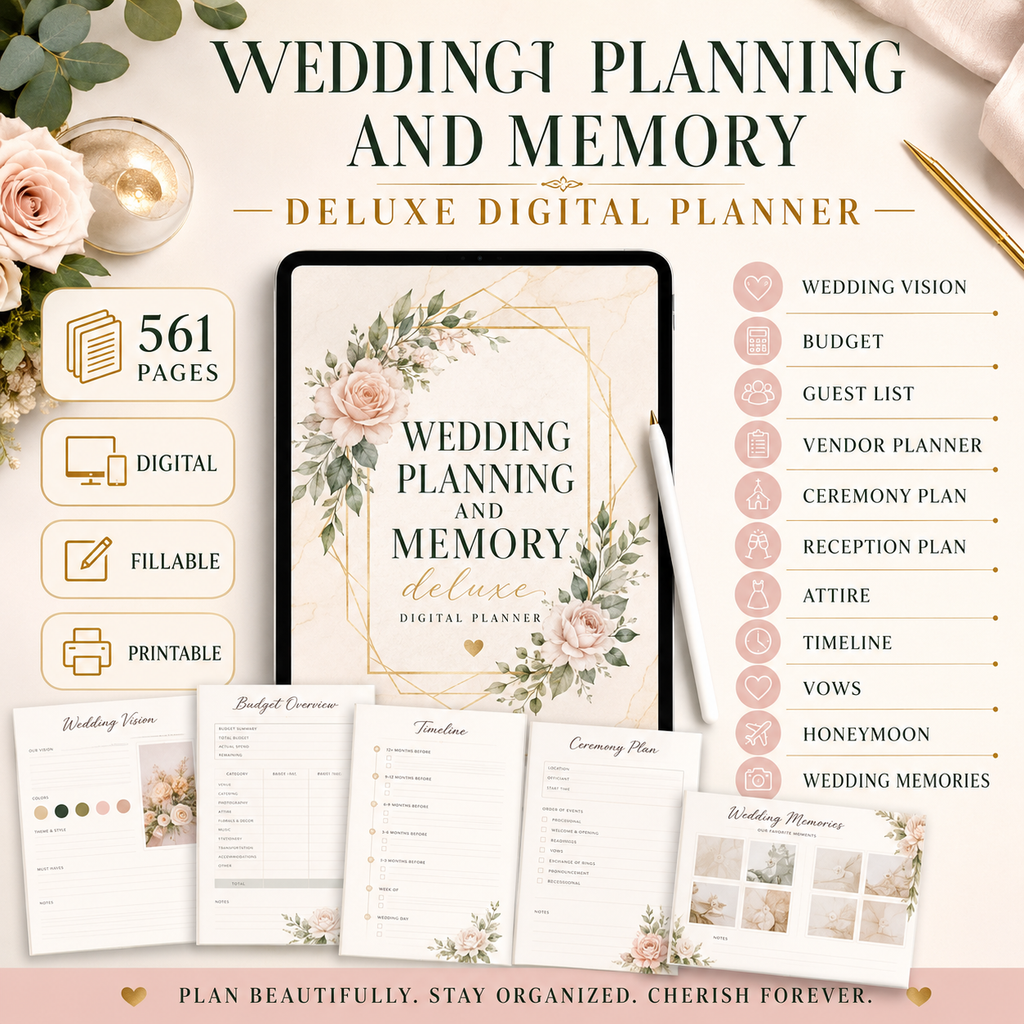 Wedding Planning and Memory Deluxe Digital Planner listing image 4 of 10