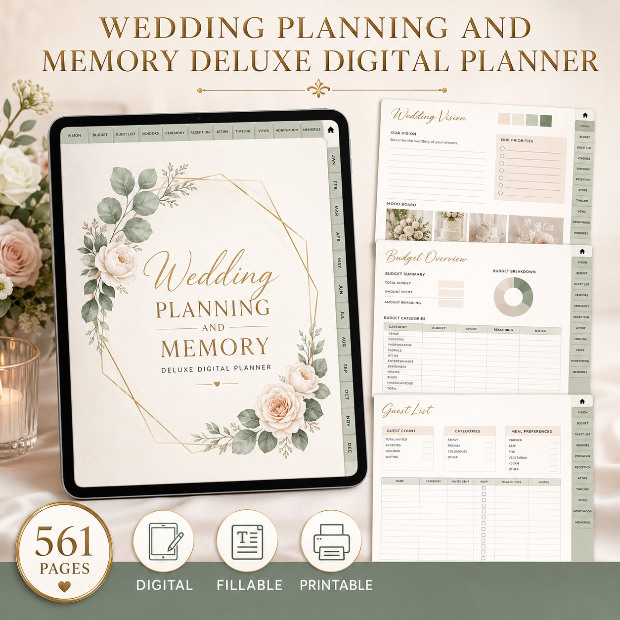 Wedding Planning and Memory Deluxe Digital Planner listing image 9 of 10
