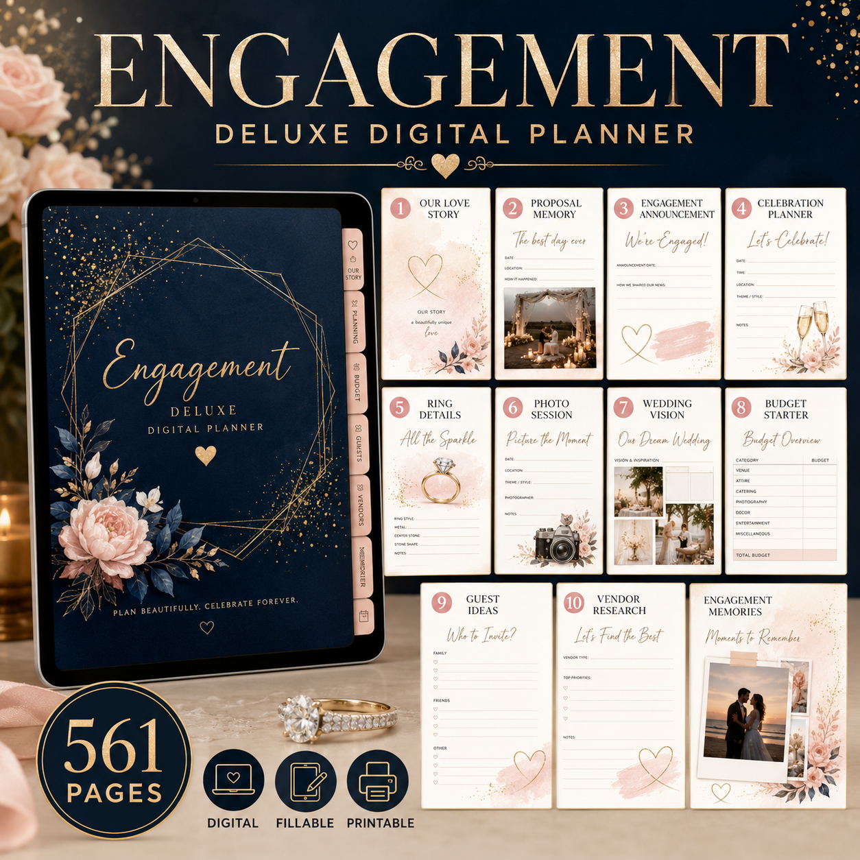 Engagement Deluxe Digital Planner and Memory Book — listing image 02