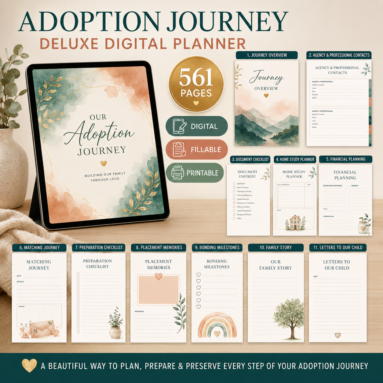 Adoption Journey Deluxe Digital Planner and Memory Keepsake — listing image 02