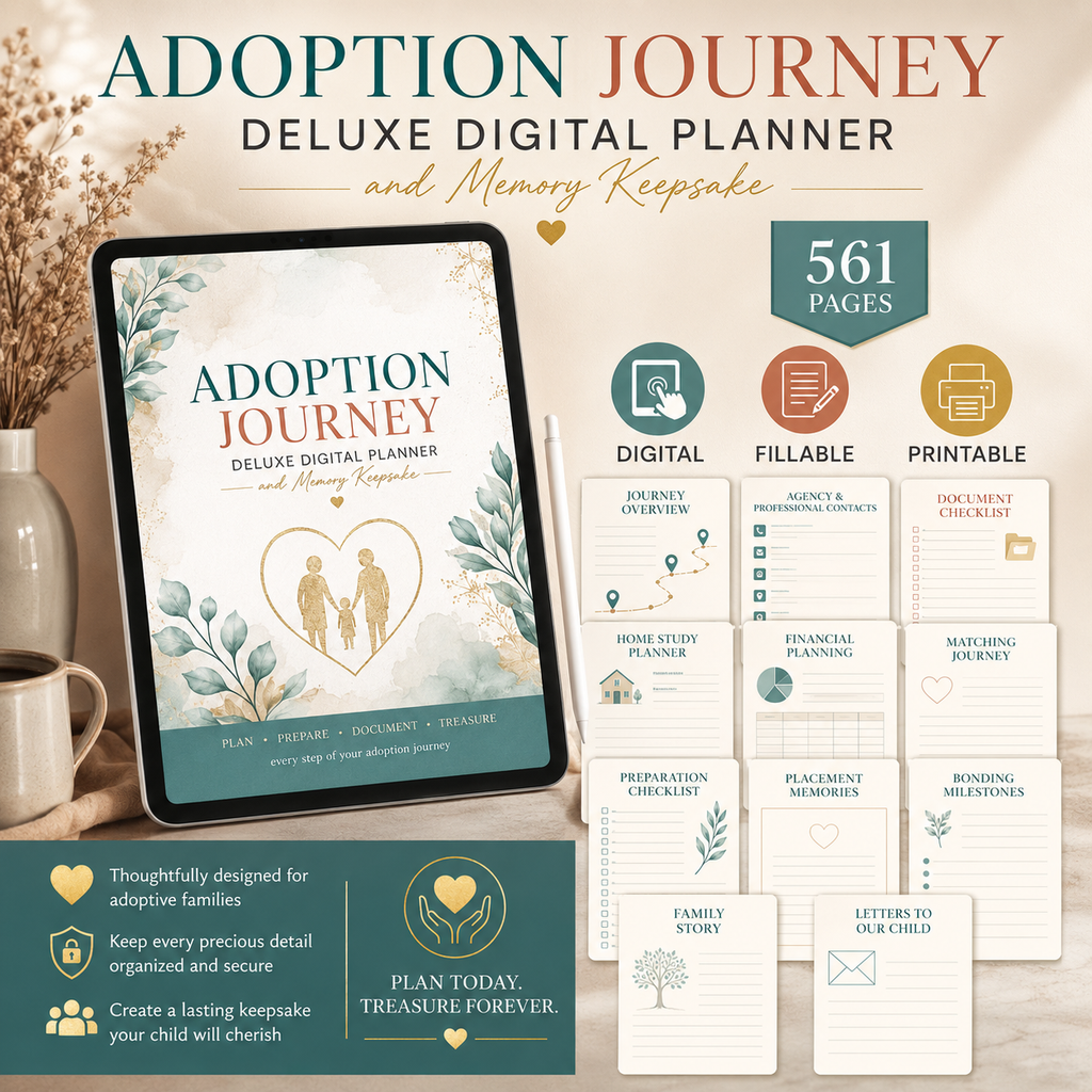 Adoption Journey Deluxe Digital Planner and Memory Keepsake — listing image 07