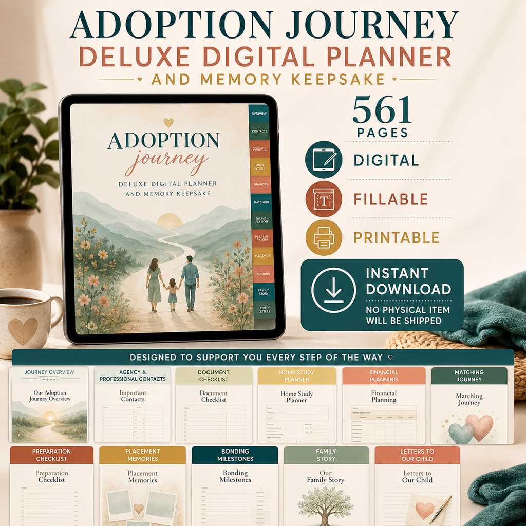Adoption Journey Deluxe Digital Planner and Memory Keepsake — listing image 09