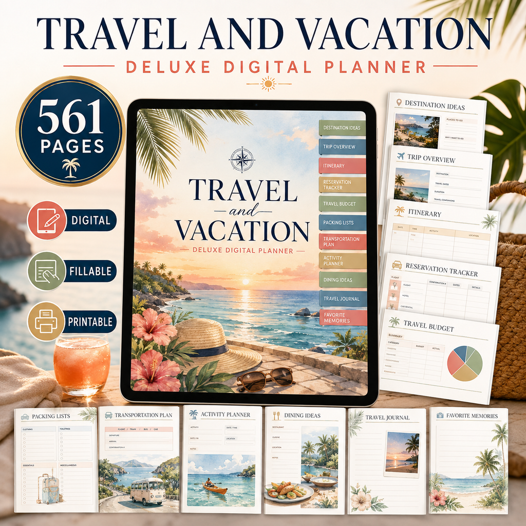 Travel and Vacation Deluxe Digital Planner — listing image 01