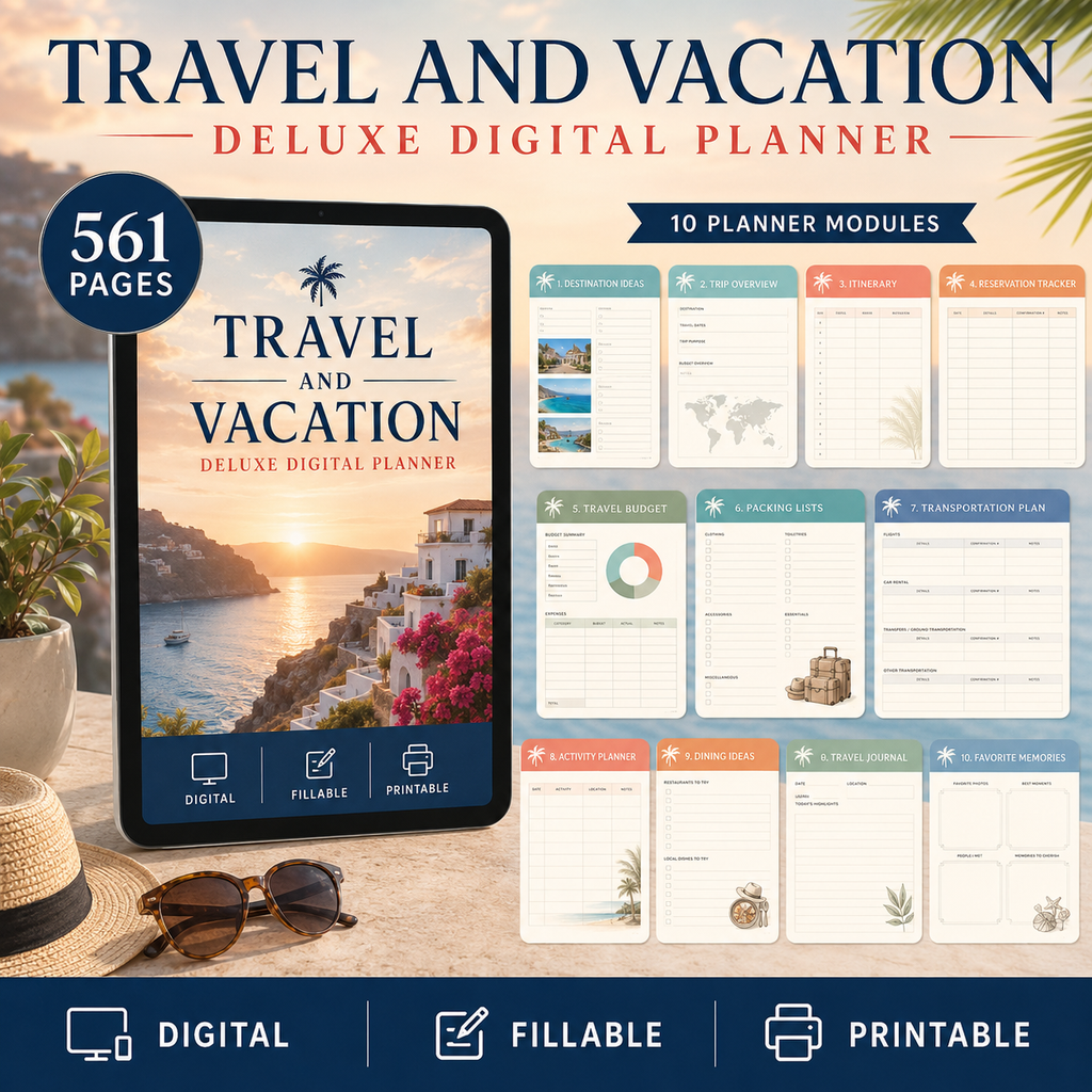 Travel and Vacation Deluxe Digital Planner — listing image 02