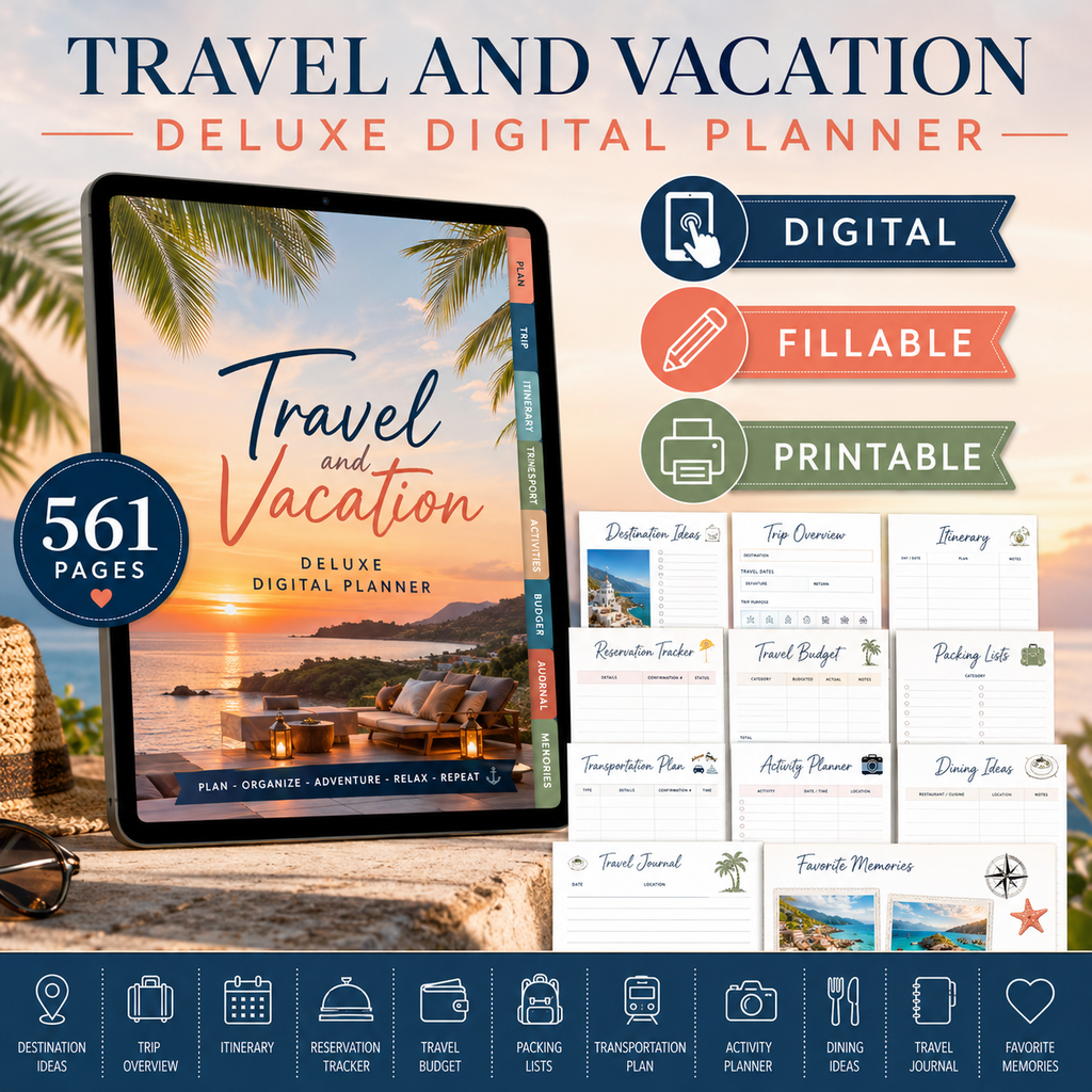 Travel and Vacation Deluxe Digital Planner — listing image 03