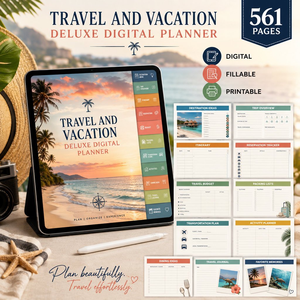 Travel and Vacation Deluxe Digital Planner — listing image 05