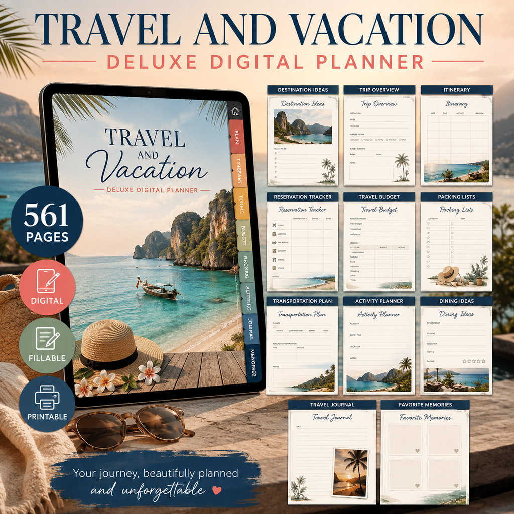 Travel and Vacation Deluxe Digital Planner — listing image 06