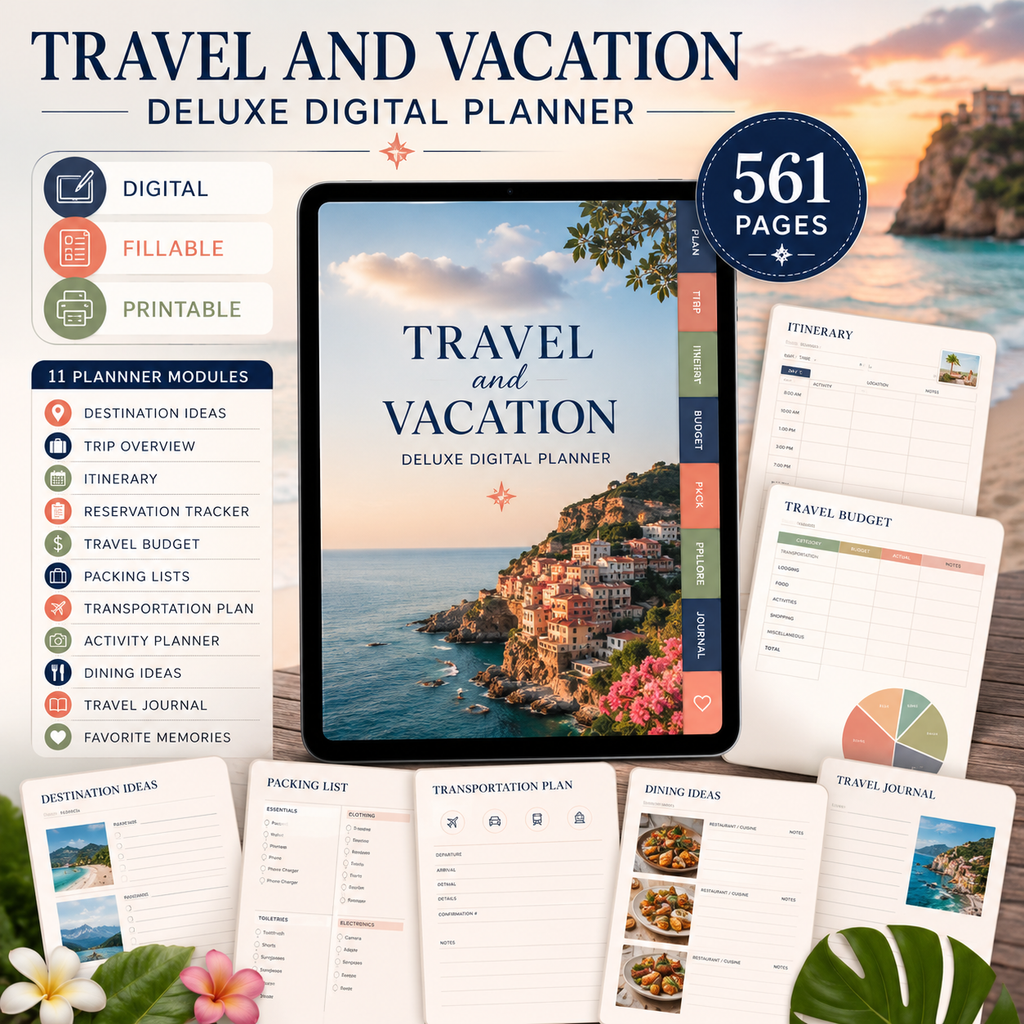 Travel and Vacation Deluxe Digital Planner — listing image 07