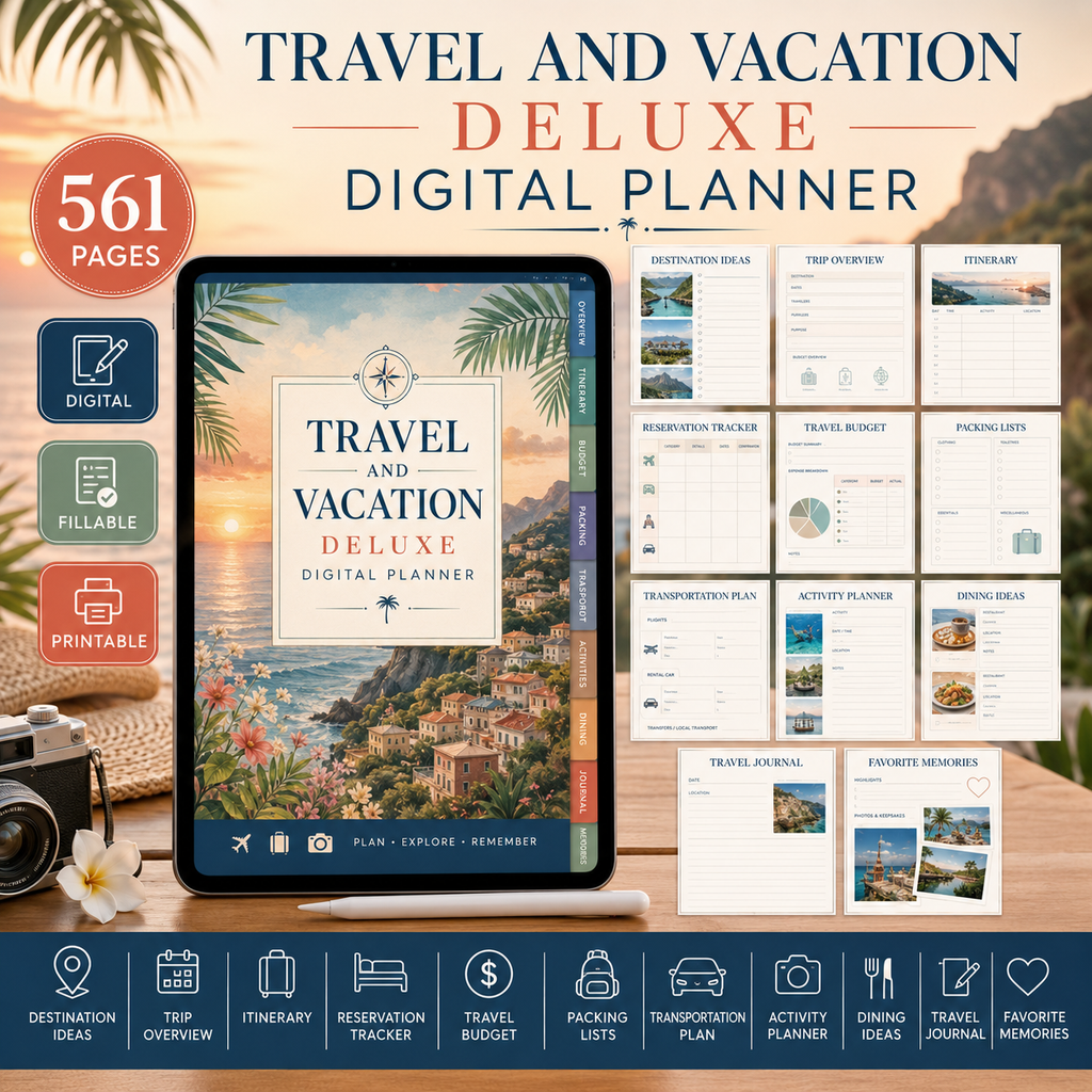 Travel and Vacation Deluxe Digital Planner — listing image 08