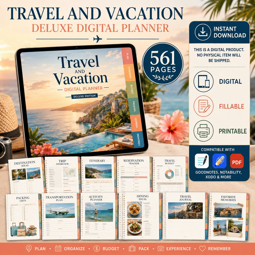 Travel and Vacation Deluxe Digital Planner — listing image 09