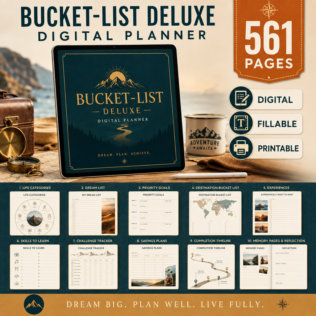 Bucket-List Deluxe Digital Planner and Adventure Journal — listing image 02