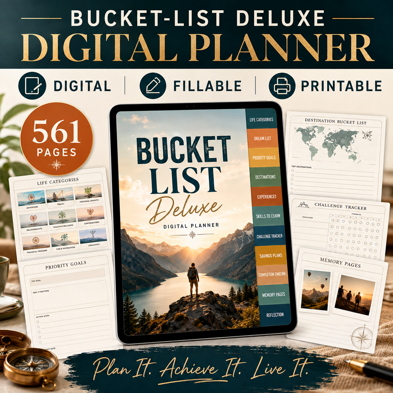 Bucket-List Deluxe Digital Planner and Adventure Journal — listing image 03