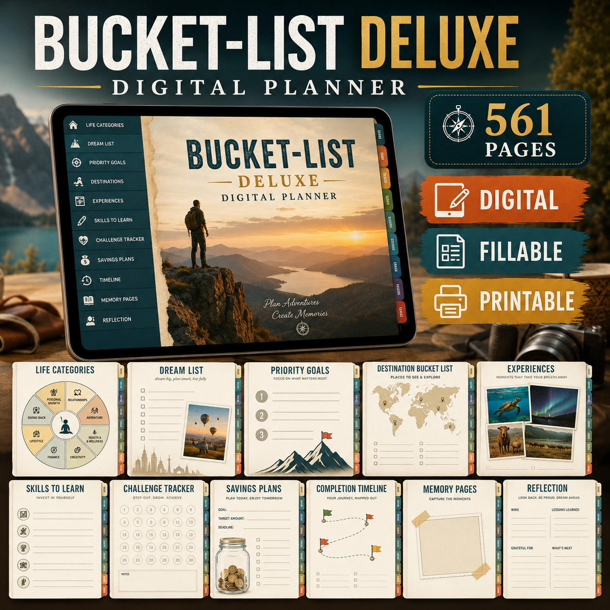 Bucket-List Deluxe Digital Planner and Adventure Journal — listing image 04