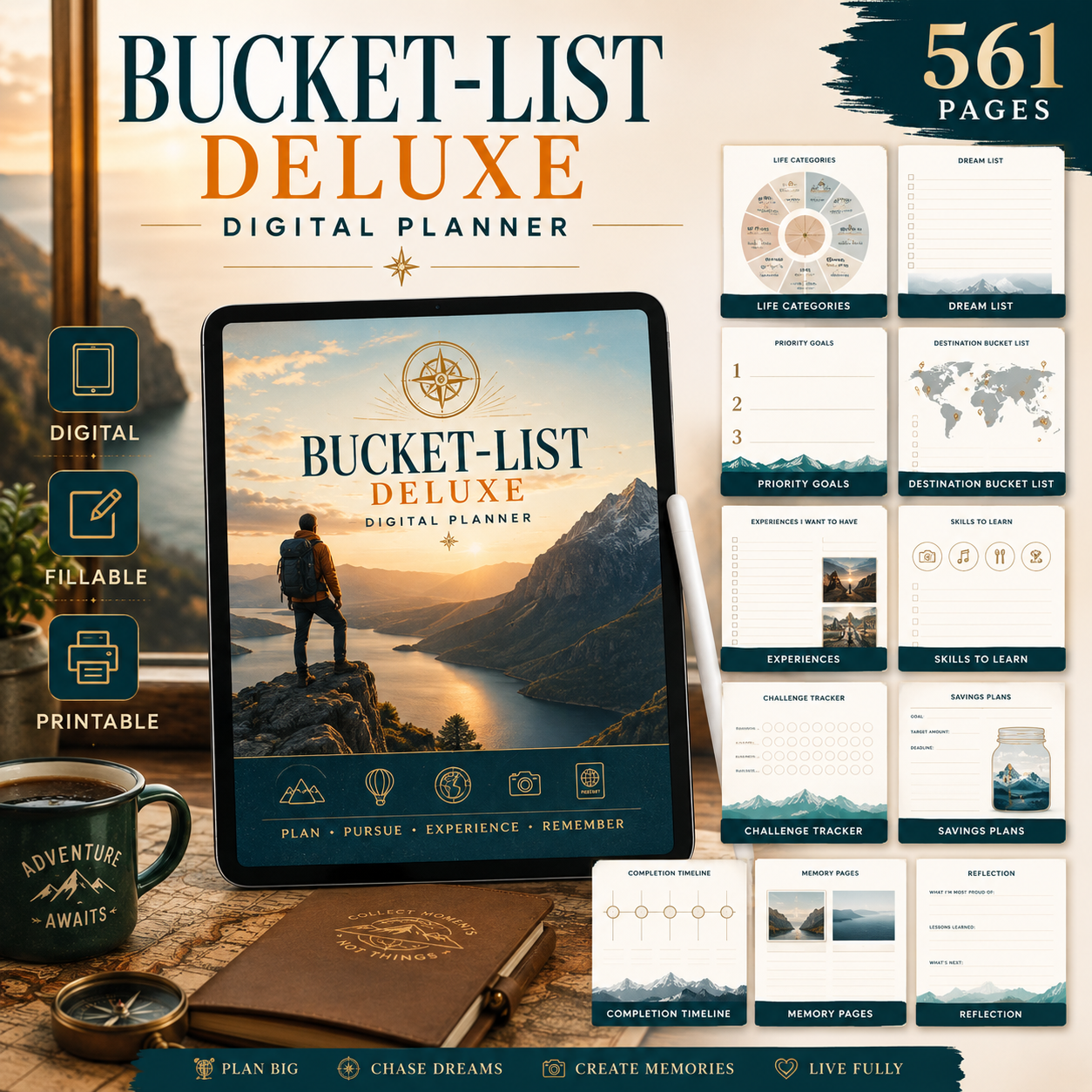 Bucket-List Deluxe Digital Planner and Adventure Journal — listing image 05