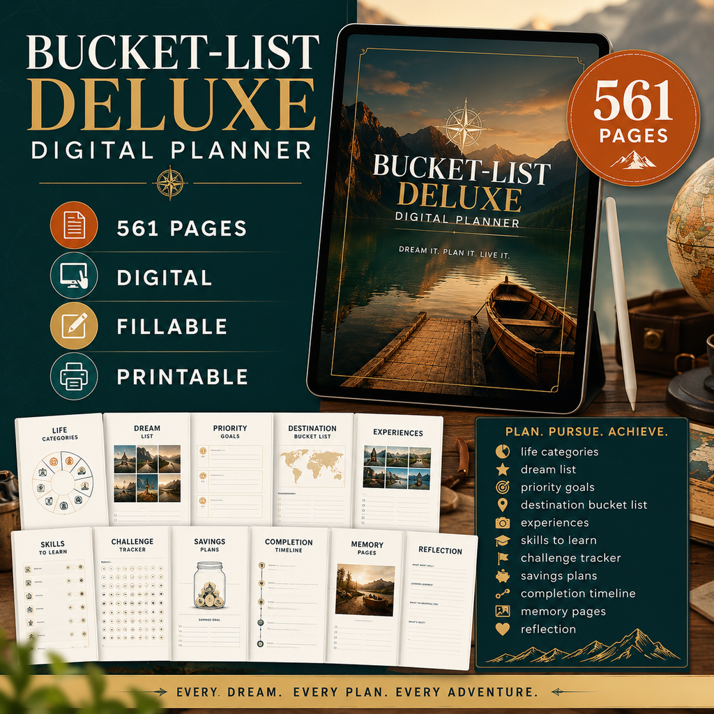 Bucket-List Deluxe Digital Planner and Adventure Journal — listing image 07