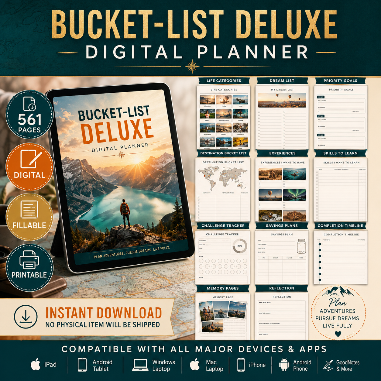 Bucket-List Deluxe Digital Planner and Adventure Journal — listing image 09
