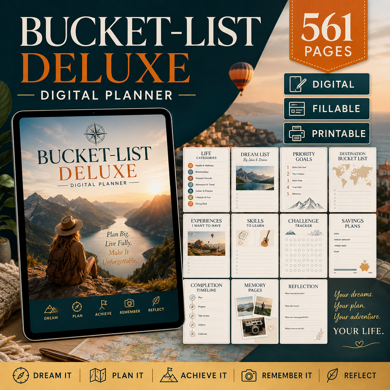 Bucket-List Deluxe Digital Planner and Adventure Journal — listing image 10