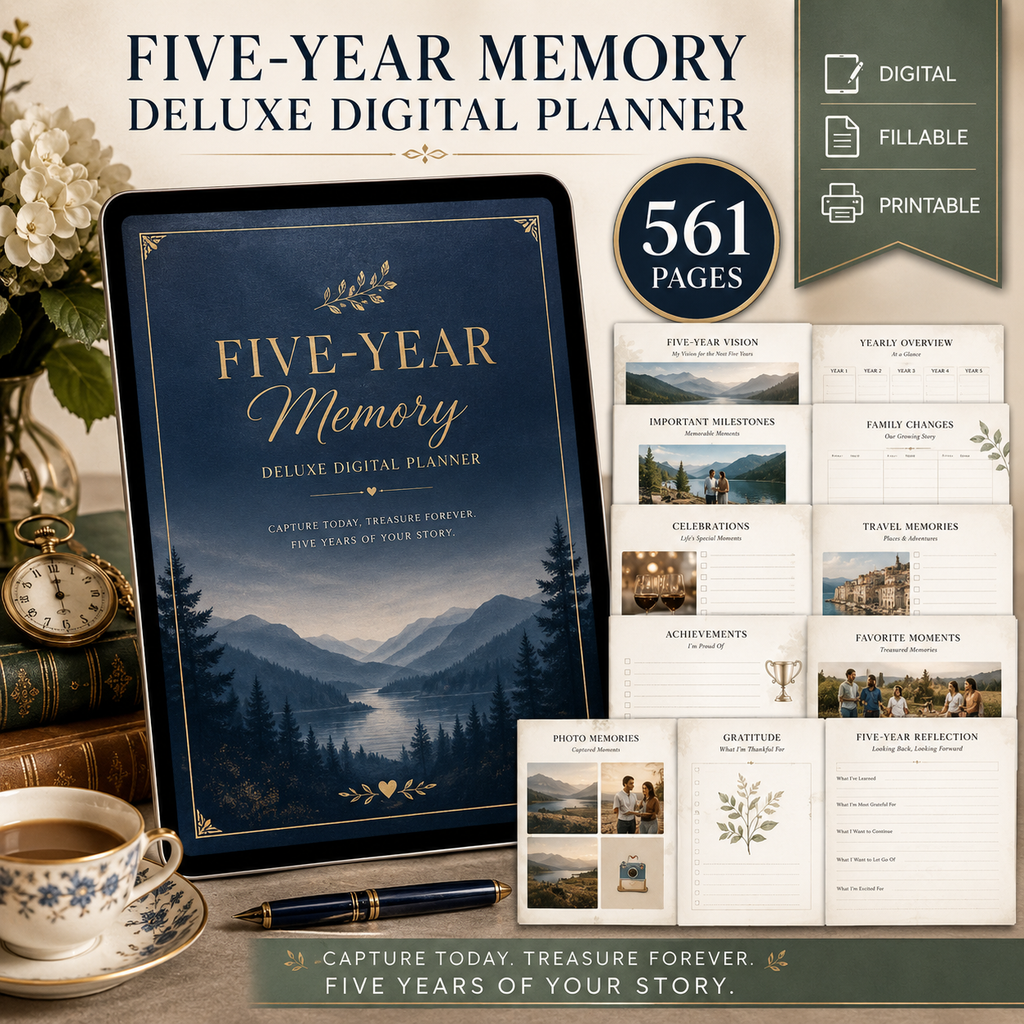 Five-Year Memory Deluxe Digital Planner and Keepsake — listing image 01