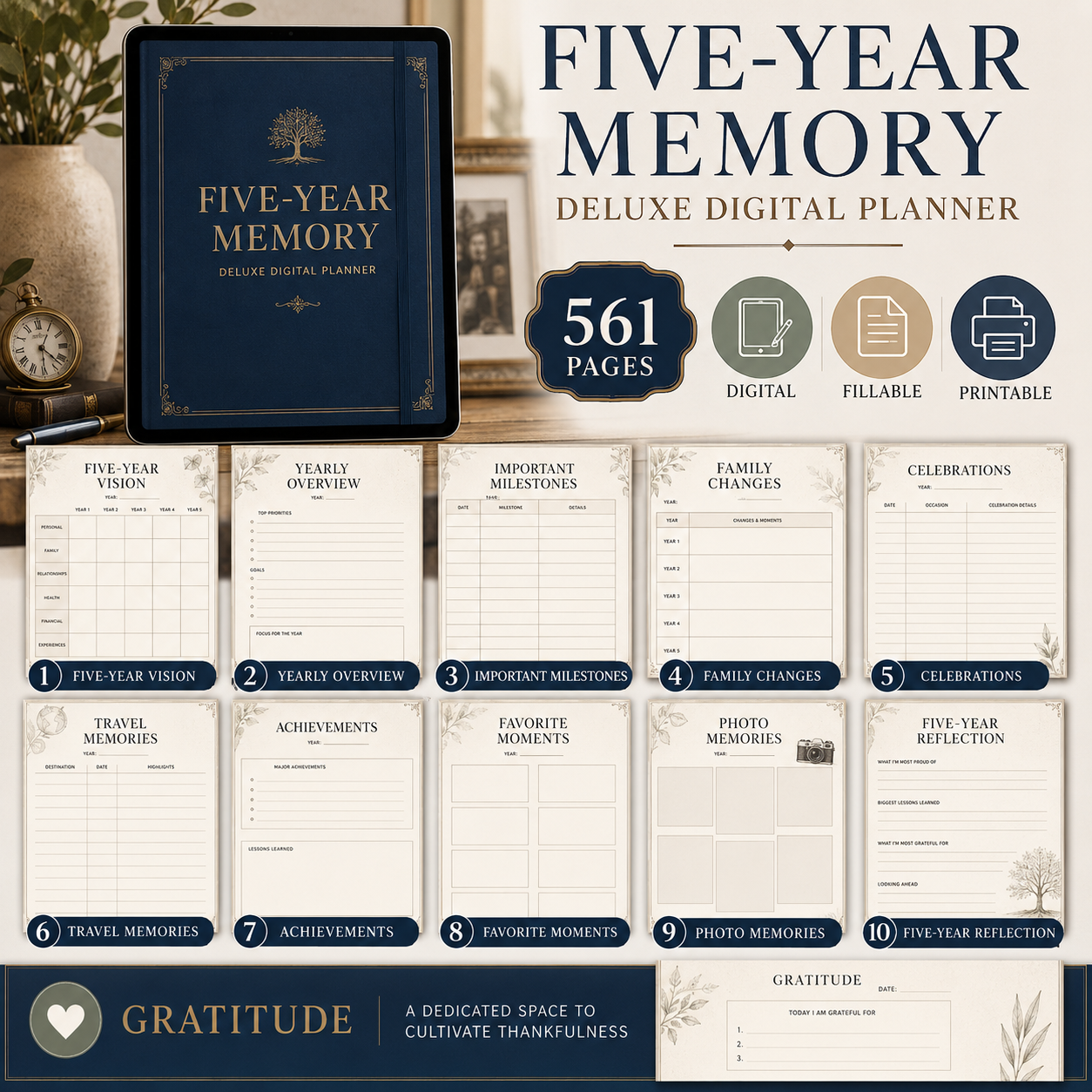 Five-Year Memory Deluxe Digital Planner and Keepsake — listing image 02