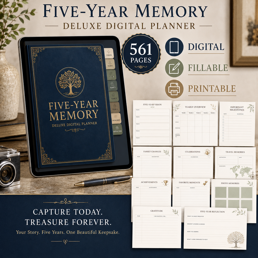 Five-Year Memory Deluxe Digital Planner and Keepsake — listing image 03