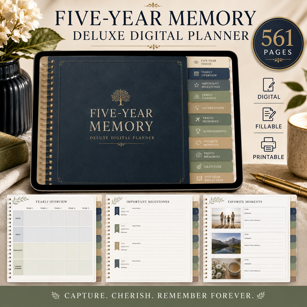 Five-Year Memory Deluxe Digital Planner and Keepsake — listing image 04