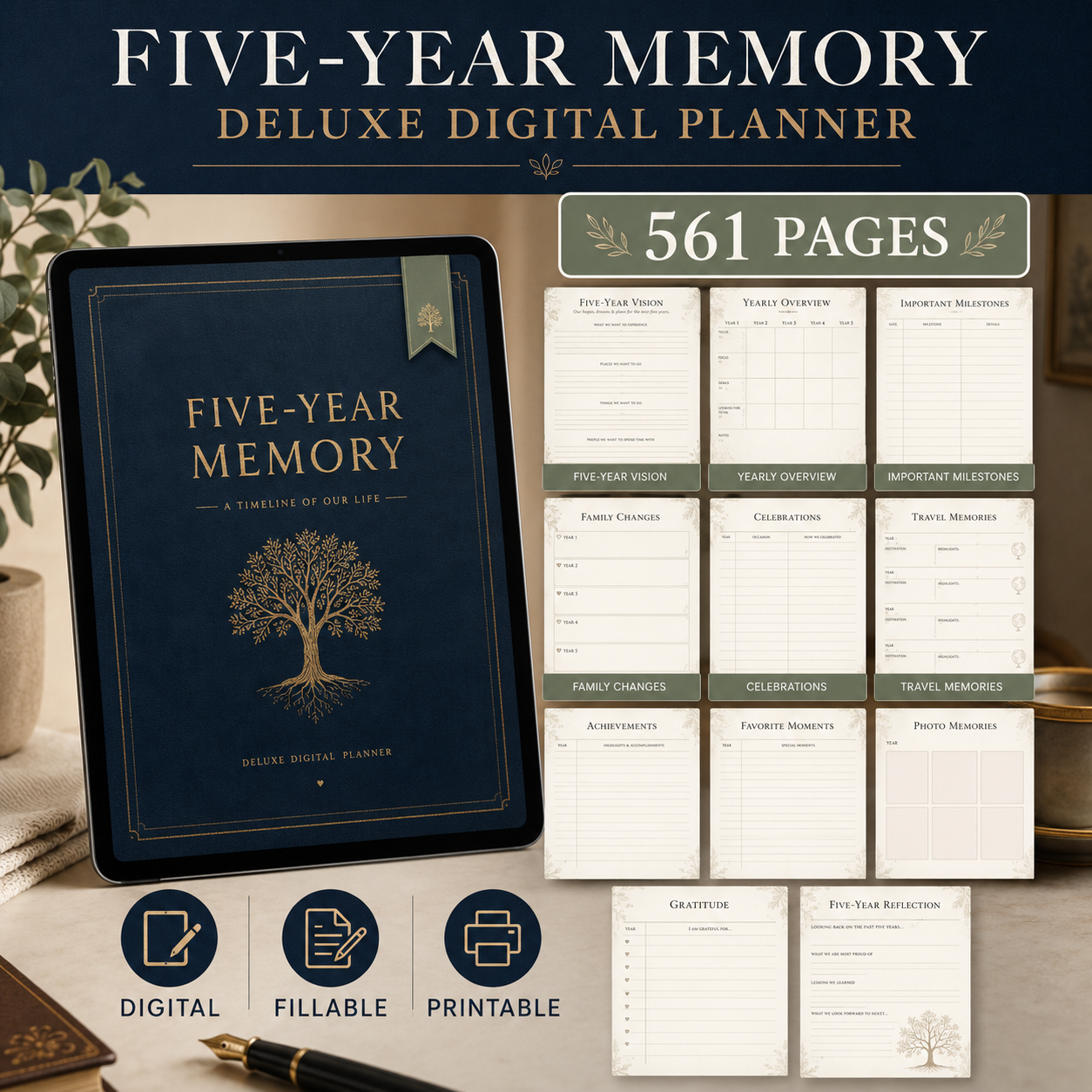 Five-Year Memory Deluxe Digital Planner and Keepsake — listing image 06