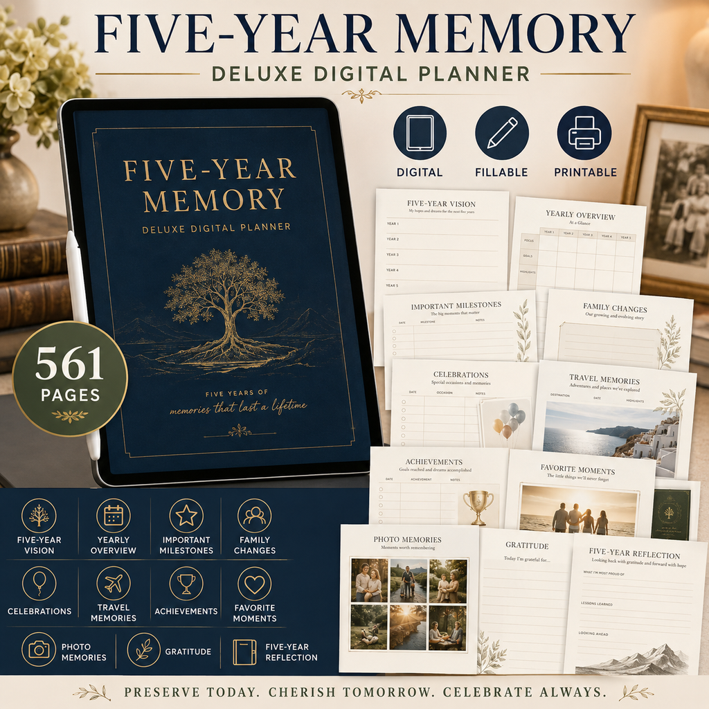 Five-Year Memory Deluxe Digital Planner and Keepsake — listing image 07
