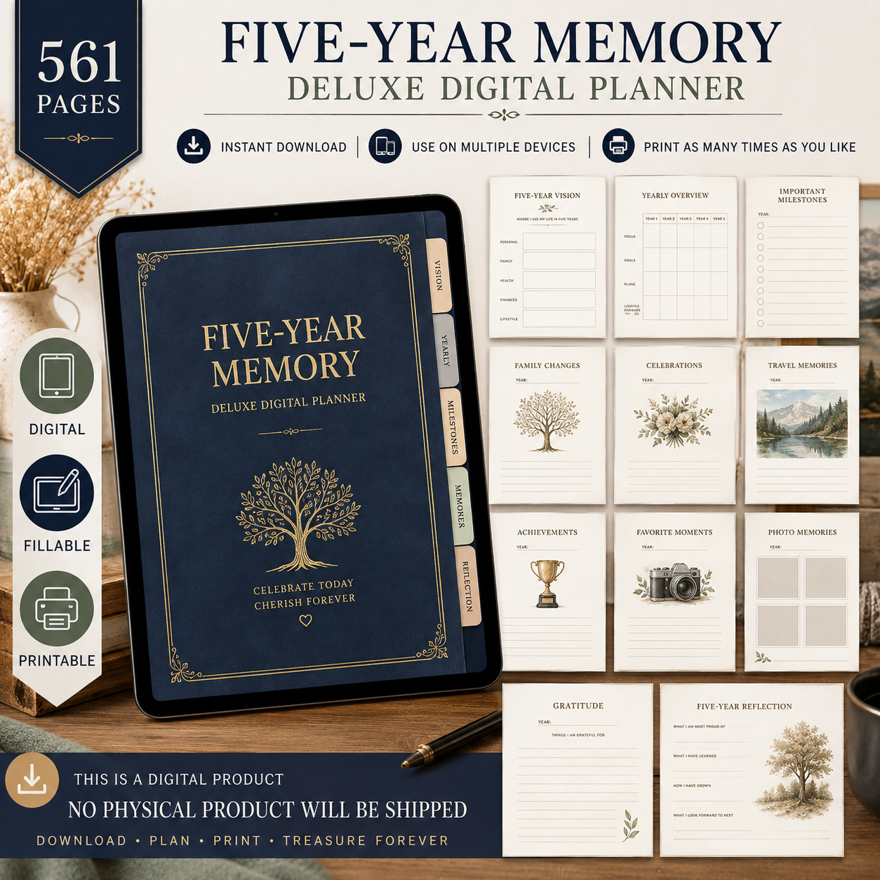 Five-Year Memory Deluxe Digital Planner and Keepsake — listing image 09