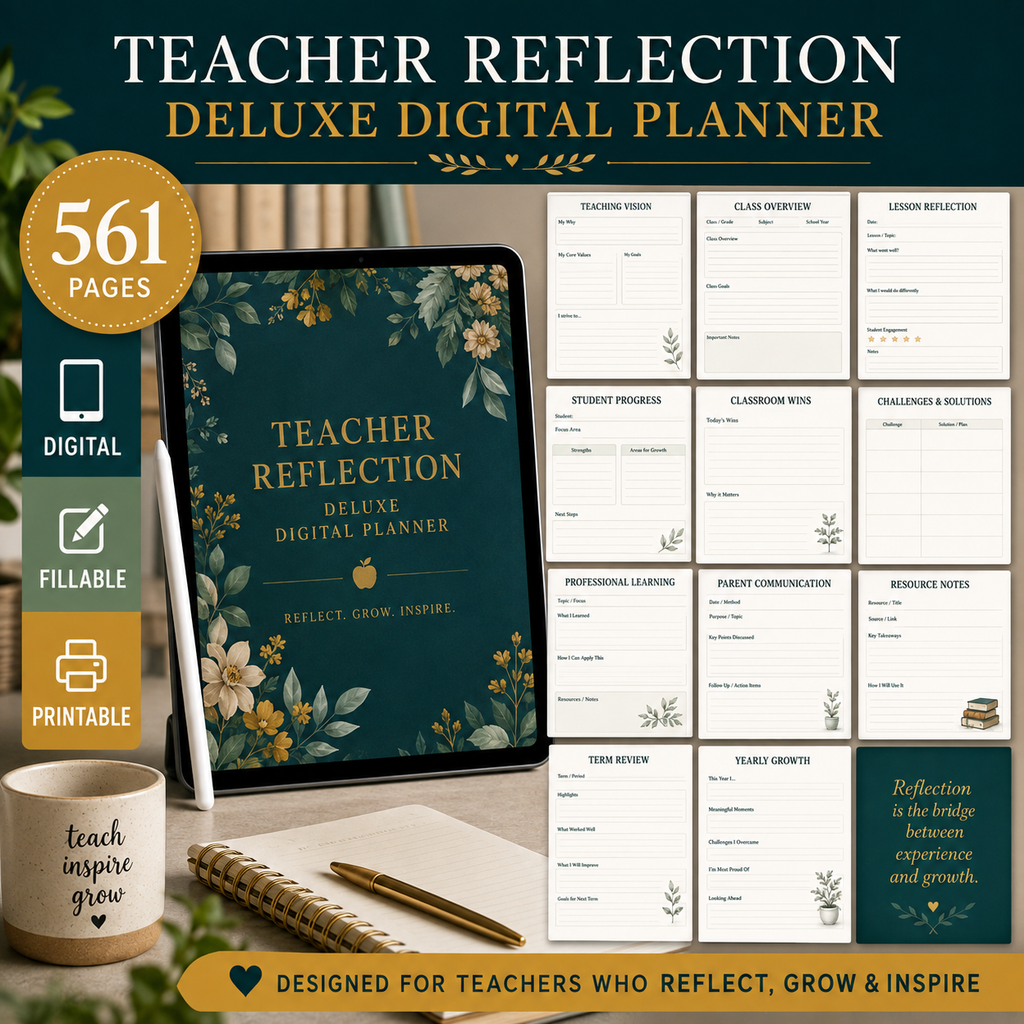 Teacher Reflection Deluxe Digital Planner — listing image 06