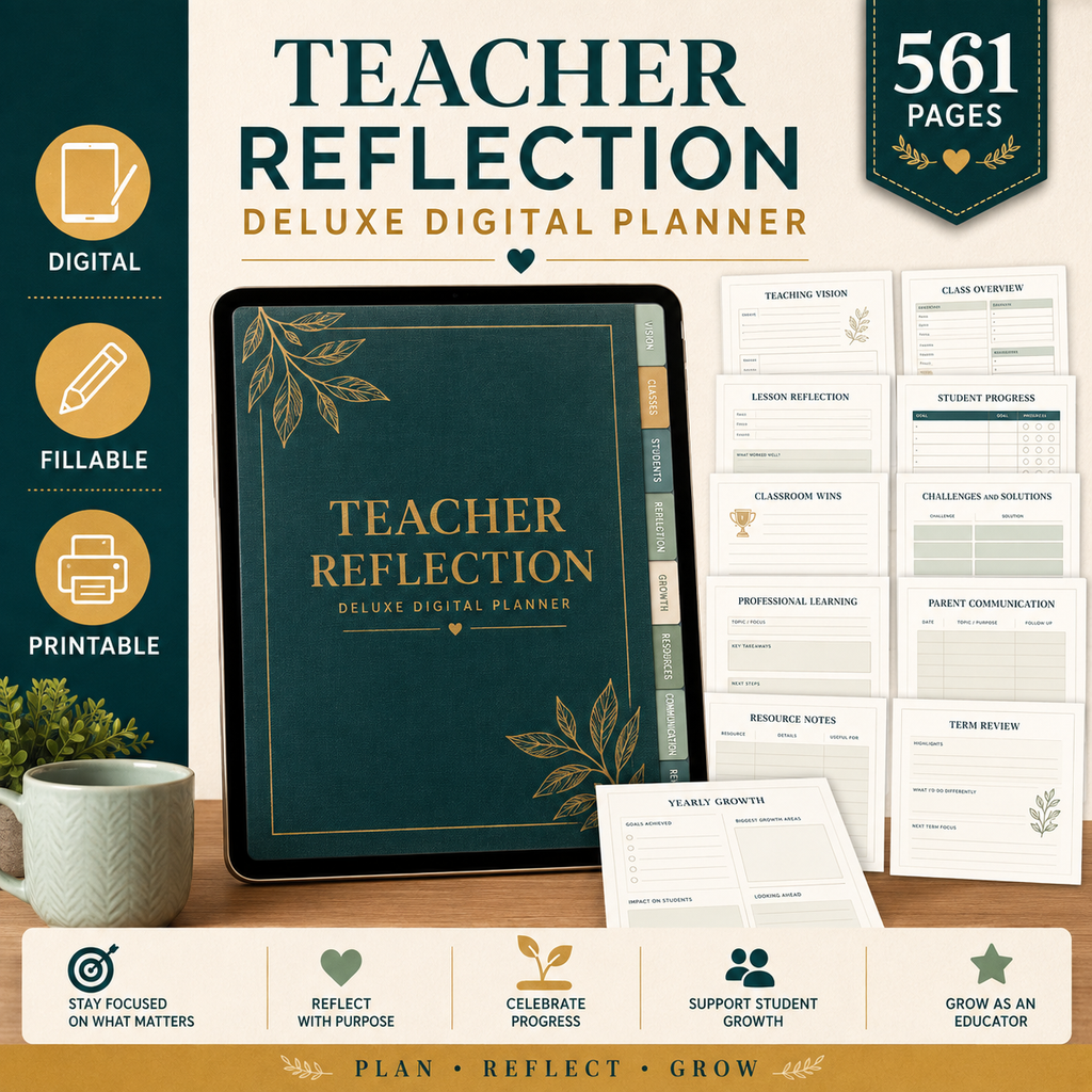 Teacher Reflection Deluxe Digital Planner — listing image 07