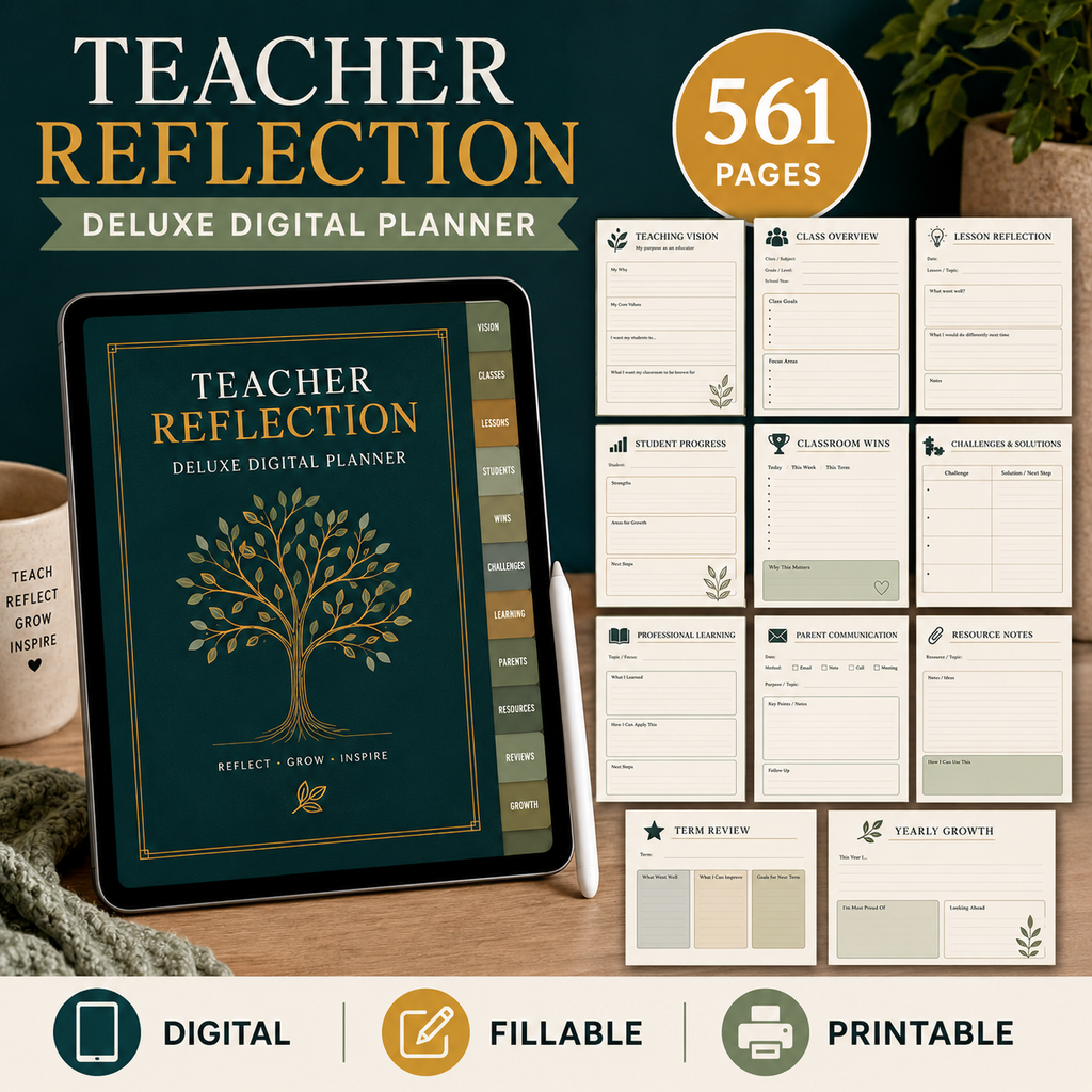 Teacher Reflection Deluxe Digital Planner — listing image 08