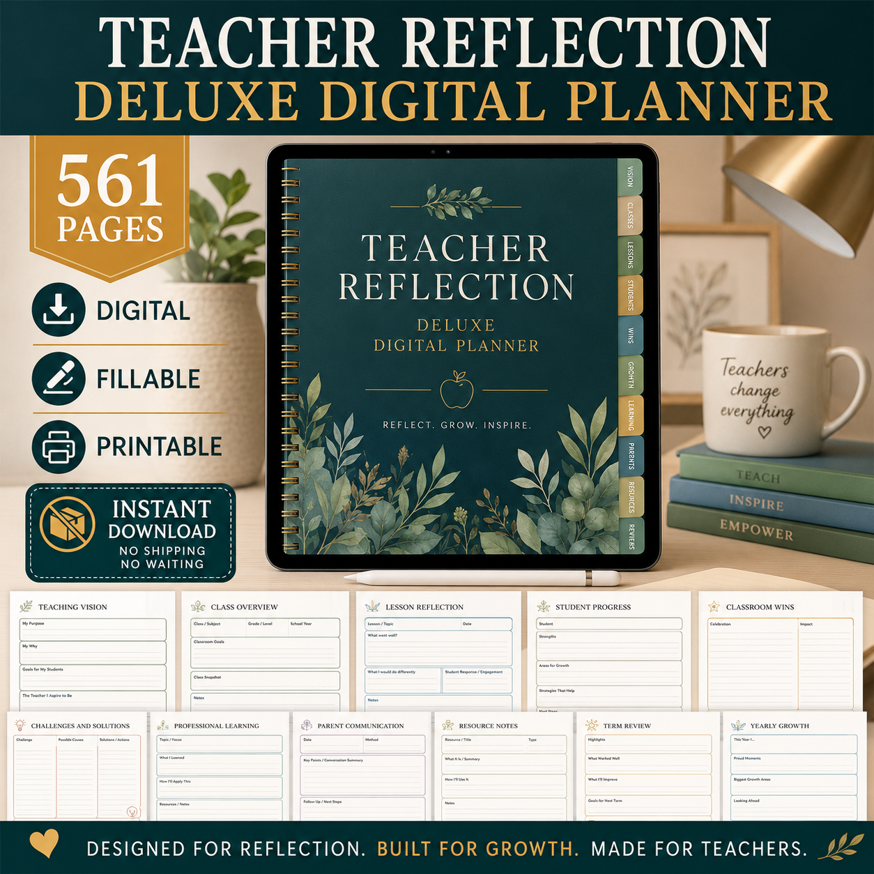 Teacher Reflection Deluxe Digital Planner — listing image 09