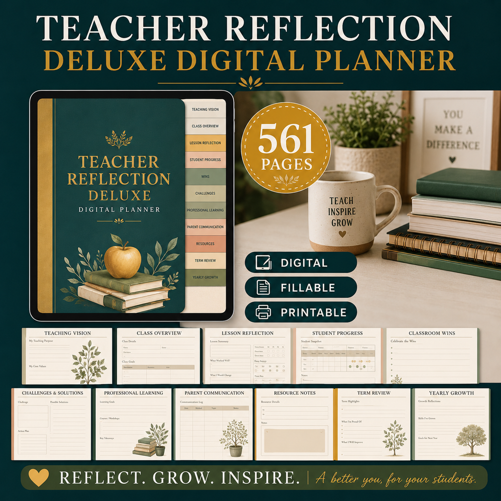Teacher Reflection Deluxe Digital Planner — listing image 10