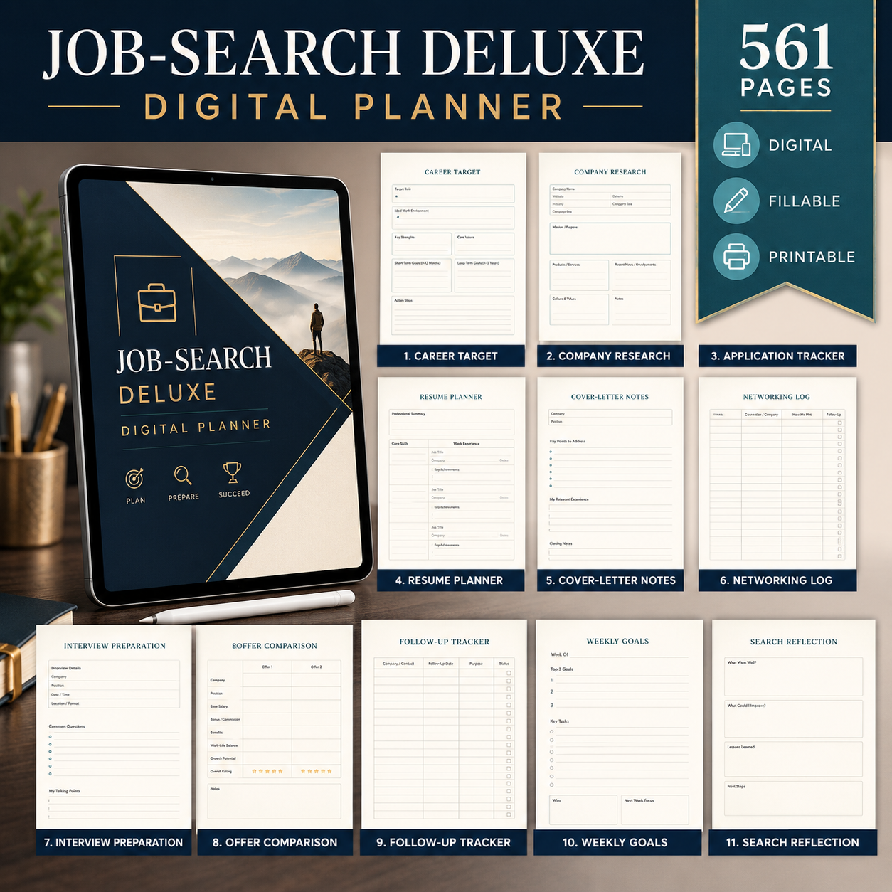 Job-Search Deluxe Digital Planner and Application Tracker — listing image 02