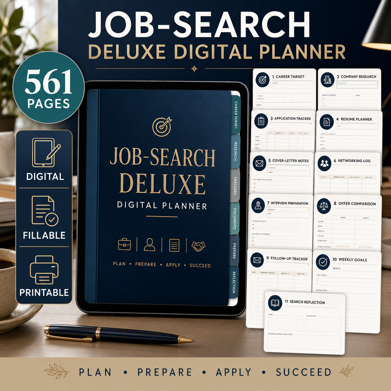 Job-Search Deluxe Digital Planner and Application Tracker — listing image 03