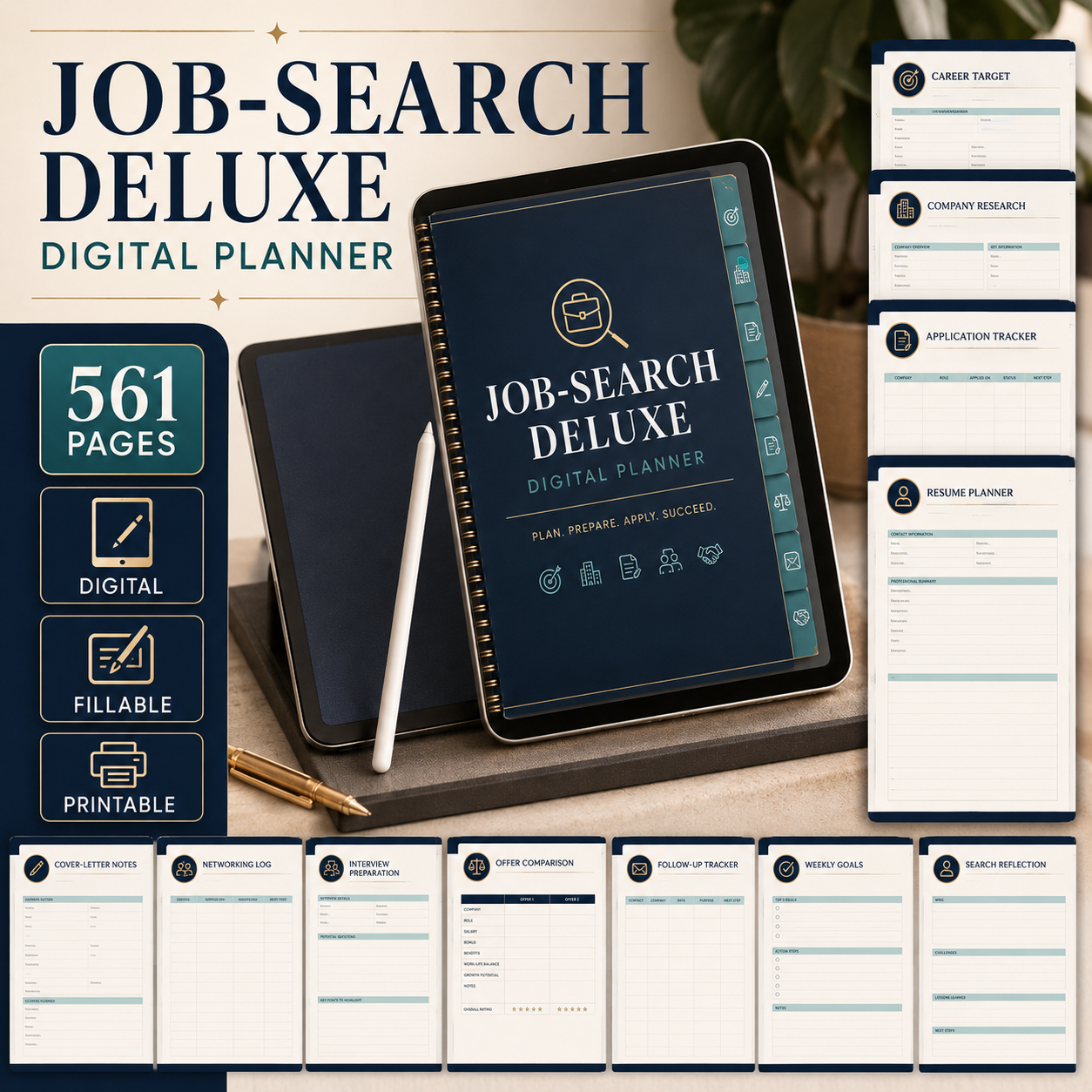 Job-Search Deluxe Digital Planner and Application Tracker — listing image 05