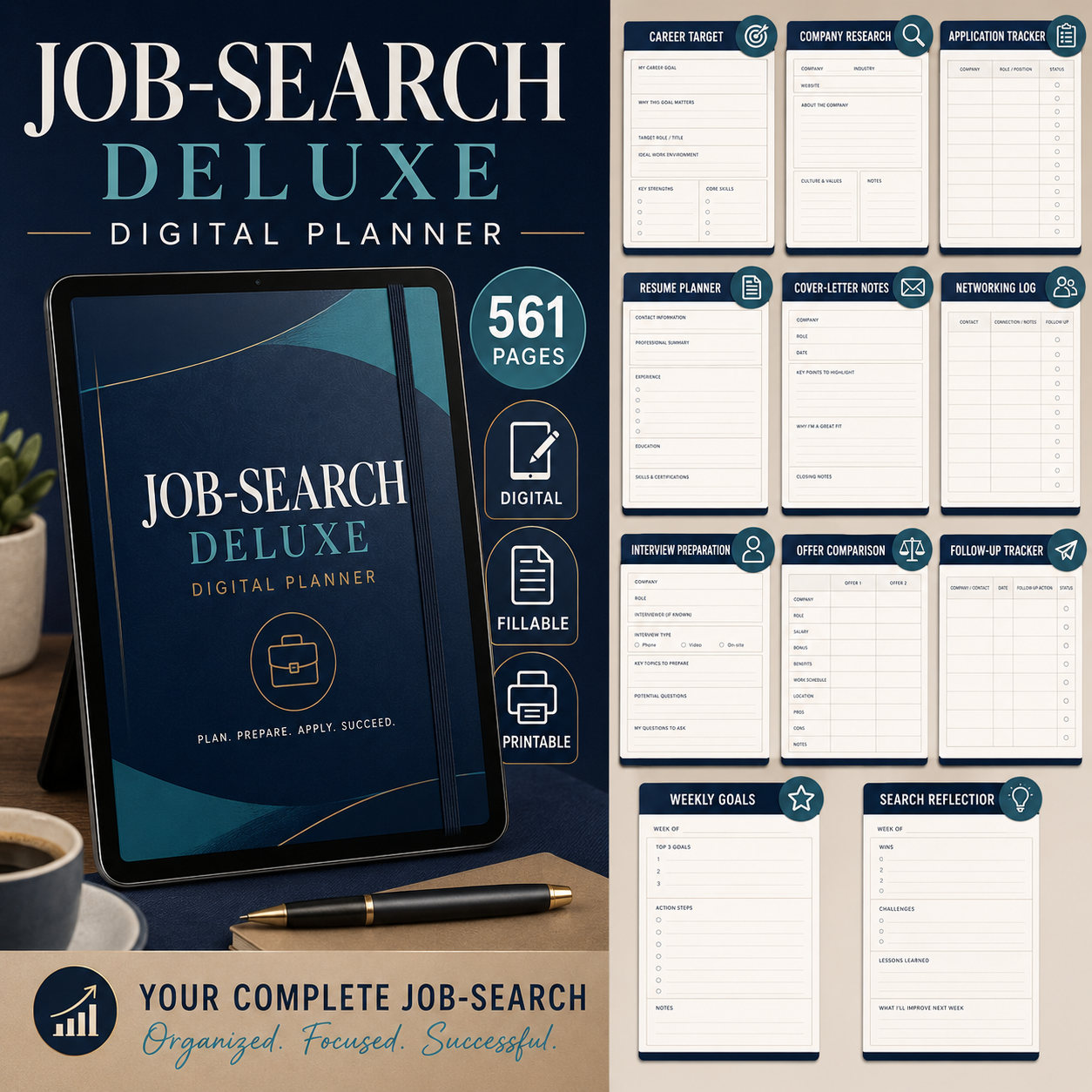 Job-Search Deluxe Digital Planner and Application Tracker — listing image 06