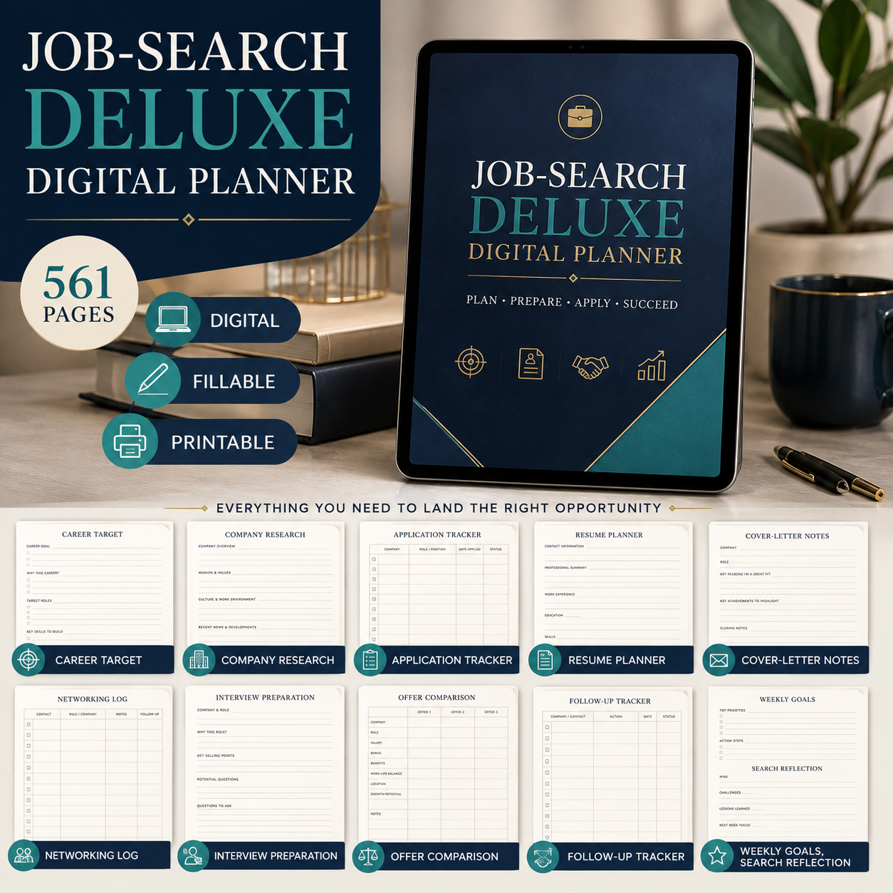 Job-Search Deluxe Digital Planner and Application Tracker — listing image 07