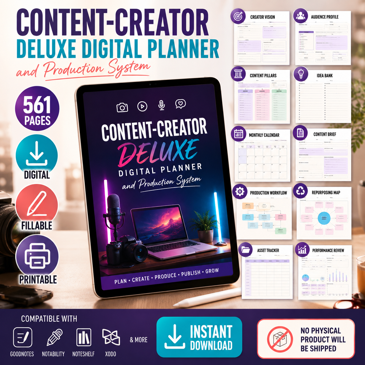 Content-Creator Deluxe Digital Planner and Production System — listing image 09