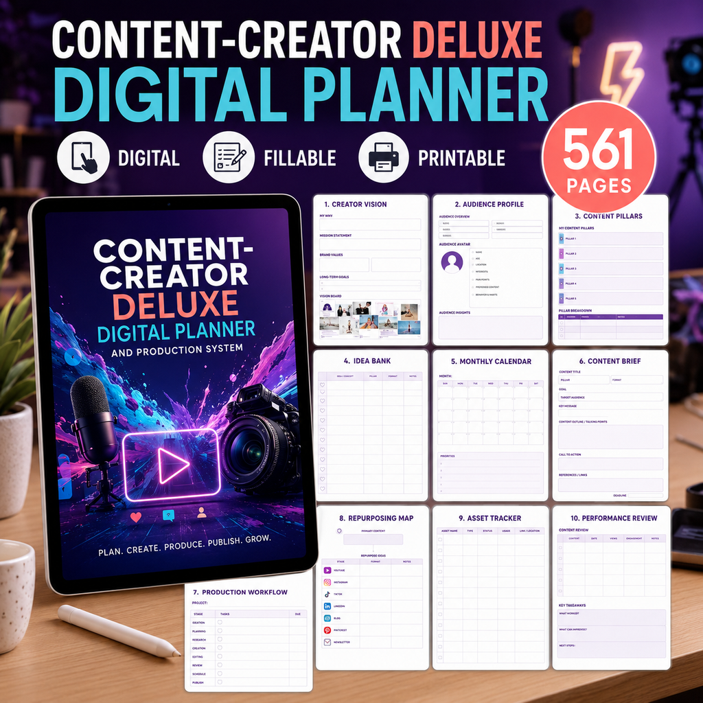 Content-Creator Deluxe Digital Planner and Production System — listing image 10