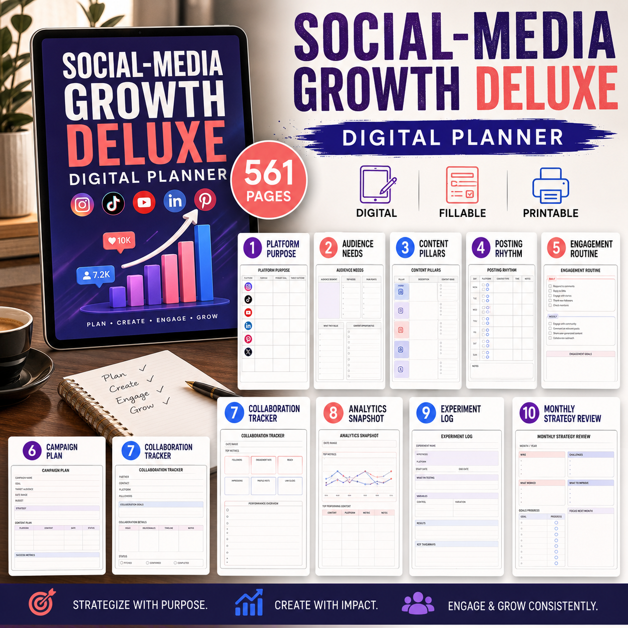 Social-Media Growth Deluxe Digital Planner — listing image 02