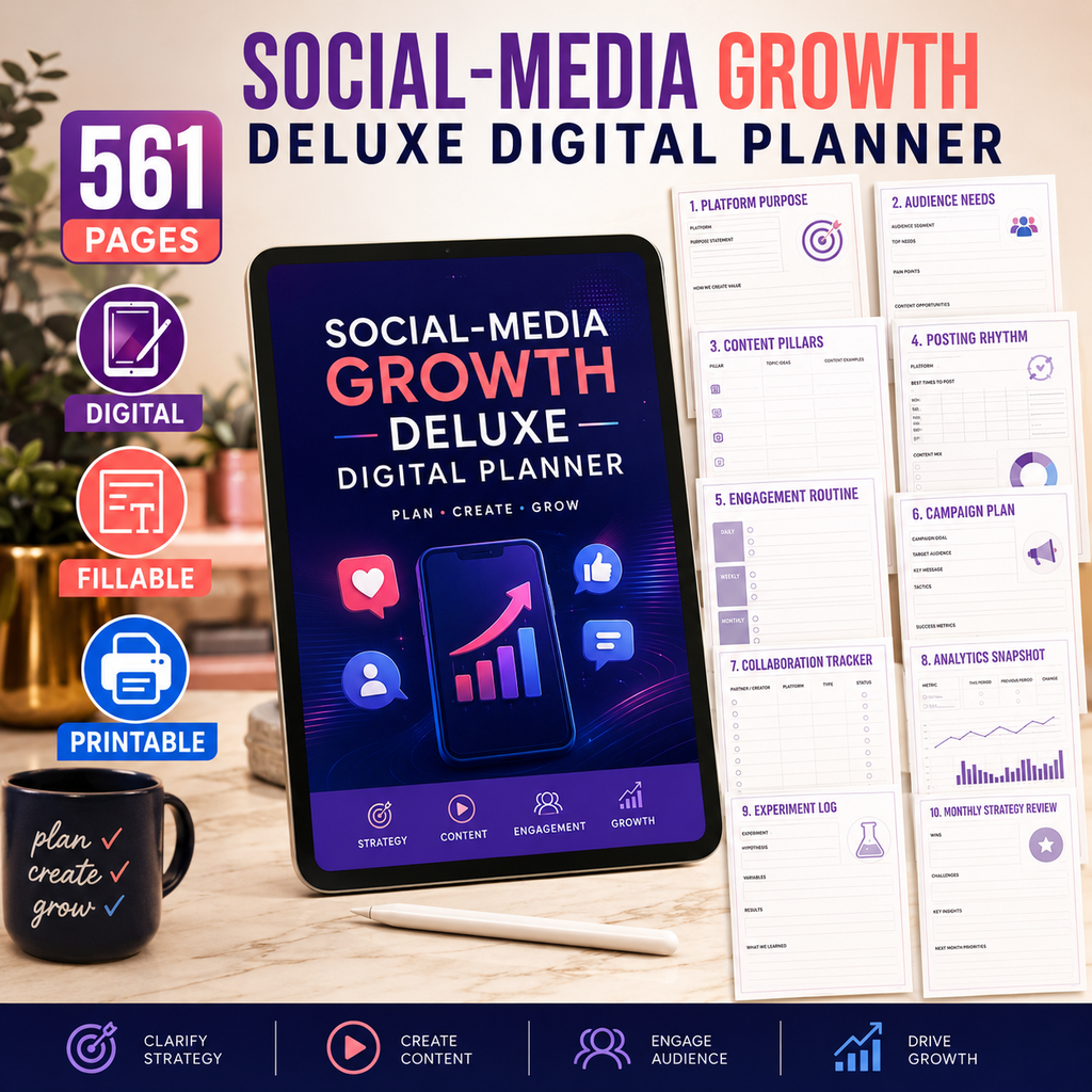 Social-Media Growth Deluxe Digital Planner — listing image 03