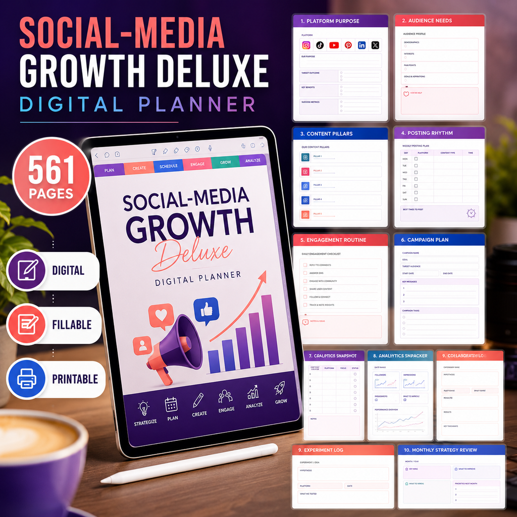 Social-Media Growth Deluxe Digital Planner — listing image 04