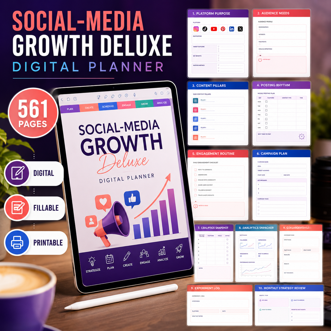 Social-Media Growth Deluxe Digital Planner — listing image 04