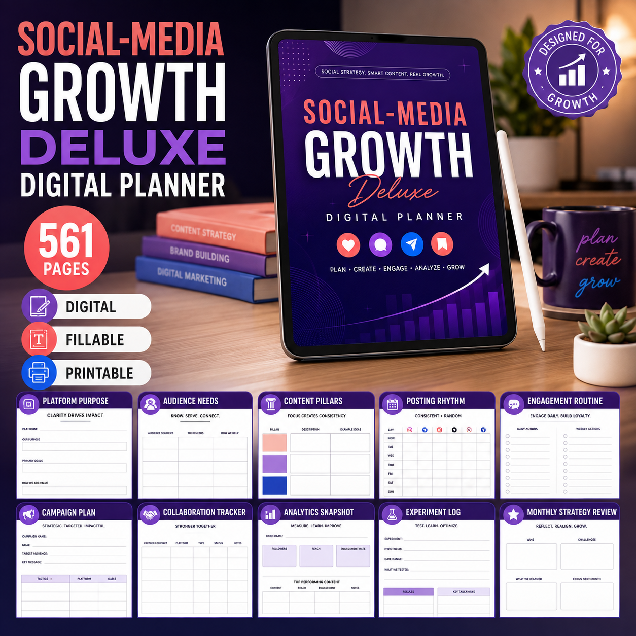 Social-Media Growth Deluxe Digital Planner — listing image 05
