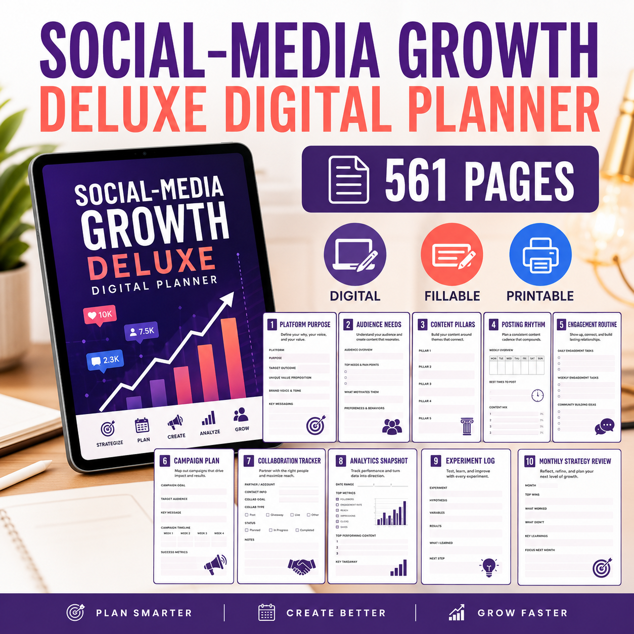 Social-Media Growth Deluxe Digital Planner — listing image 06