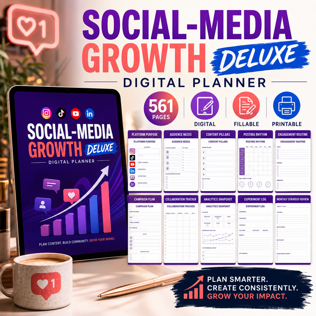 Social-Media Growth Deluxe Digital Planner — listing image 07